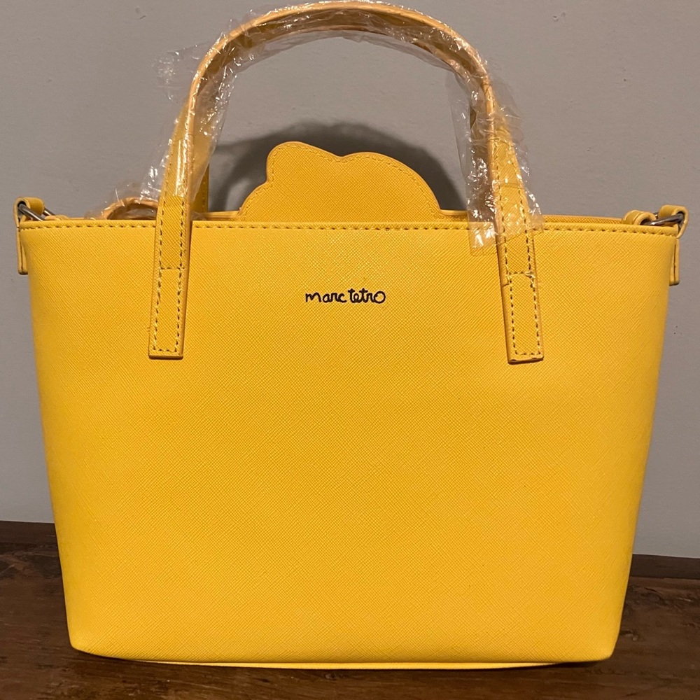Yellow Dachshund Graphic Tote Bag with Wallet and Wristlet - Picture 3 of 11